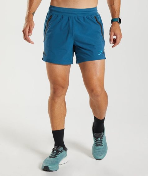 Men's Gymshark Apex 5" Perform Shorts Blue | CA AND835